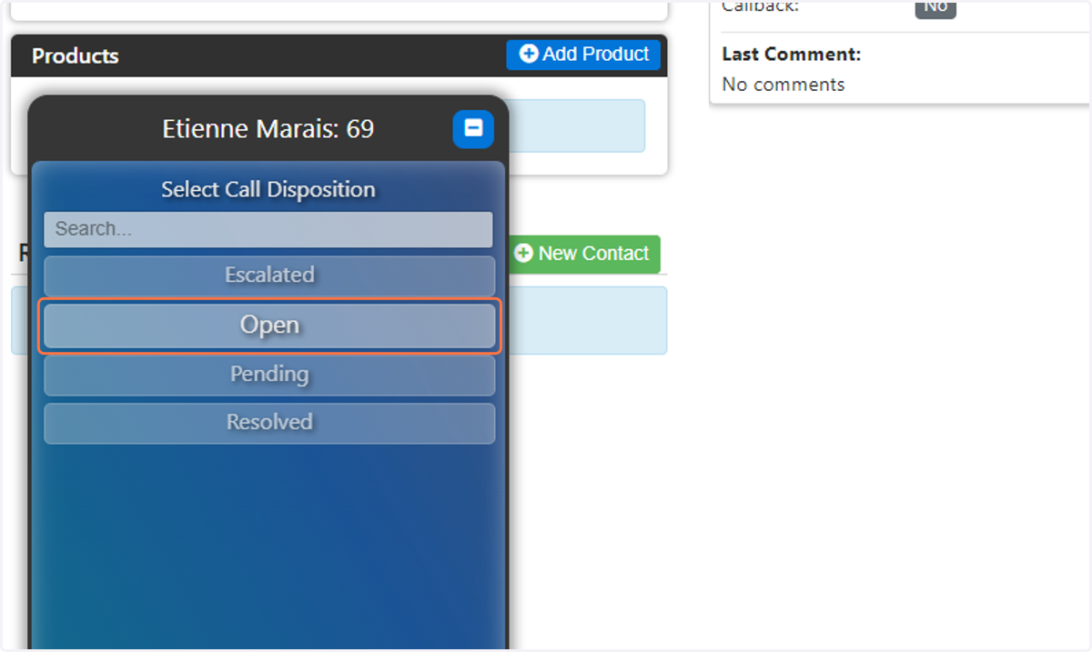 Select the appropriate call disposition