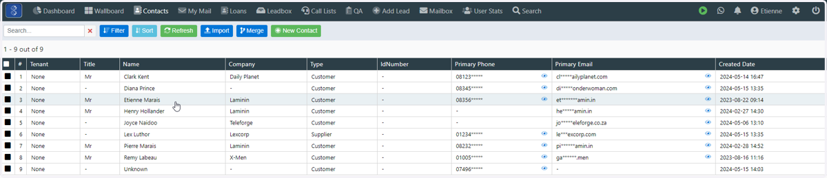 You can review this call by opening the client in Contacts