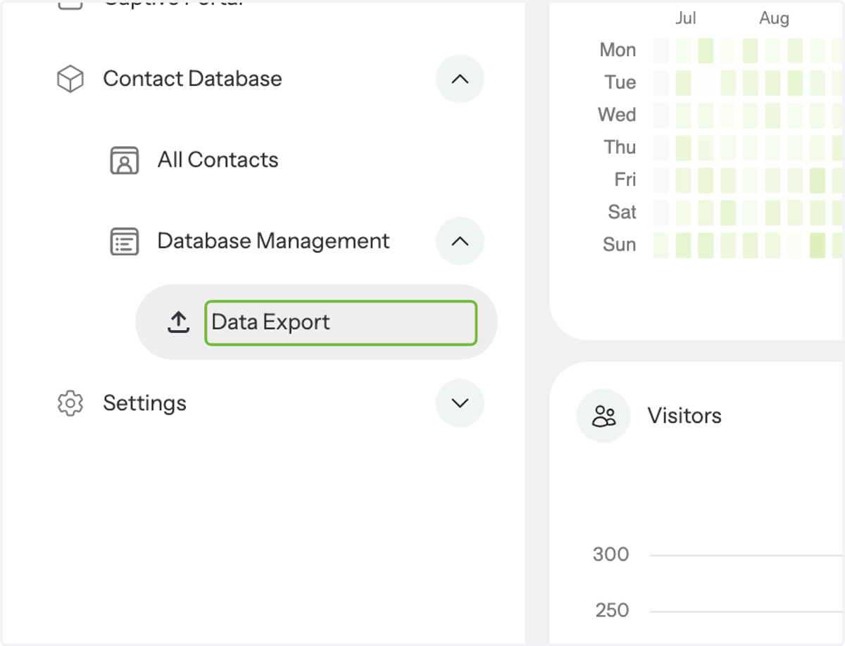 Click on Data Export
