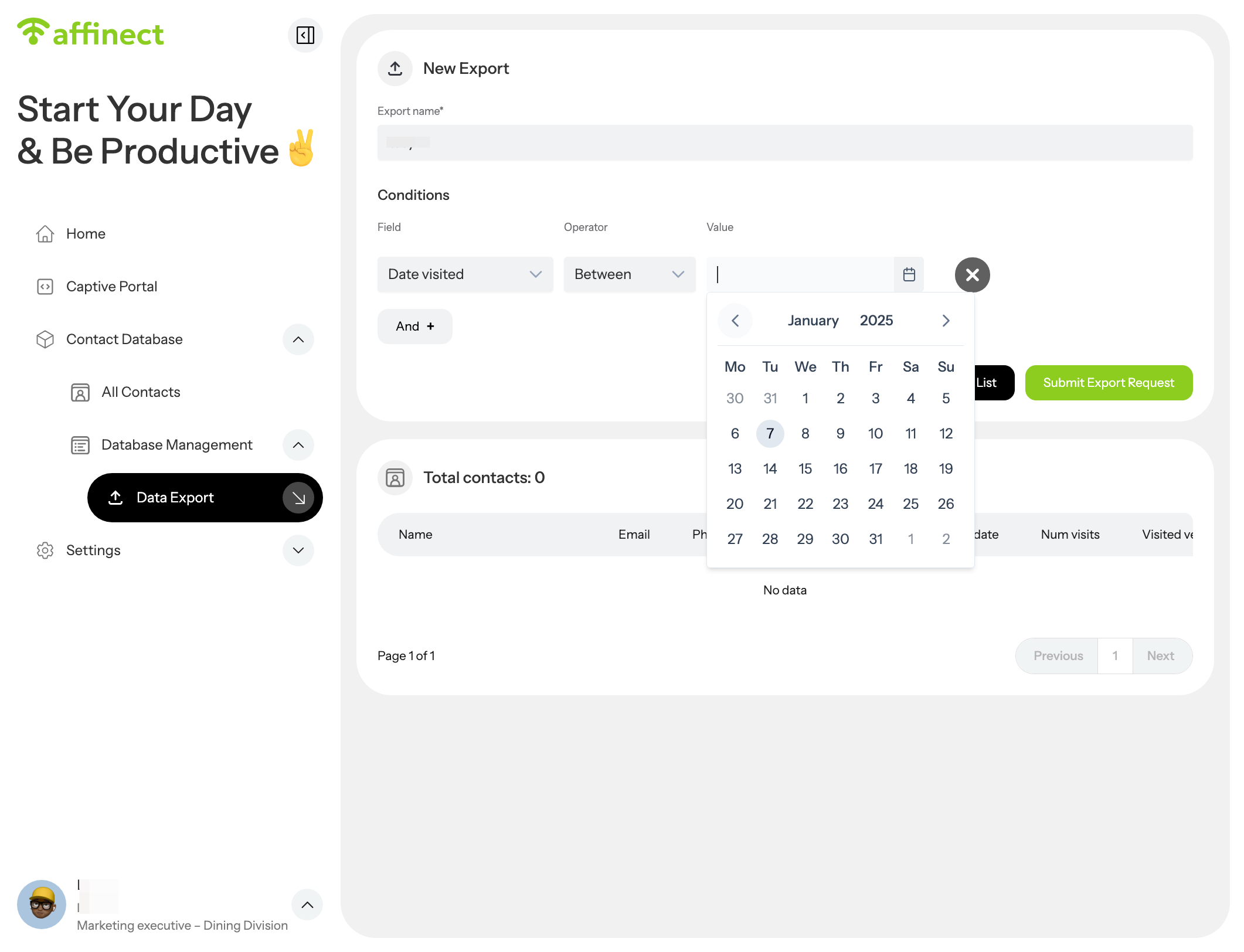 Select the date range