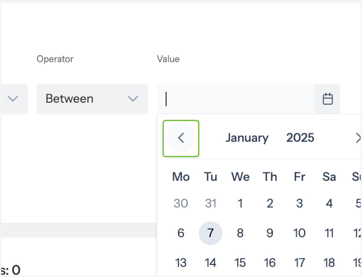 Select the date range