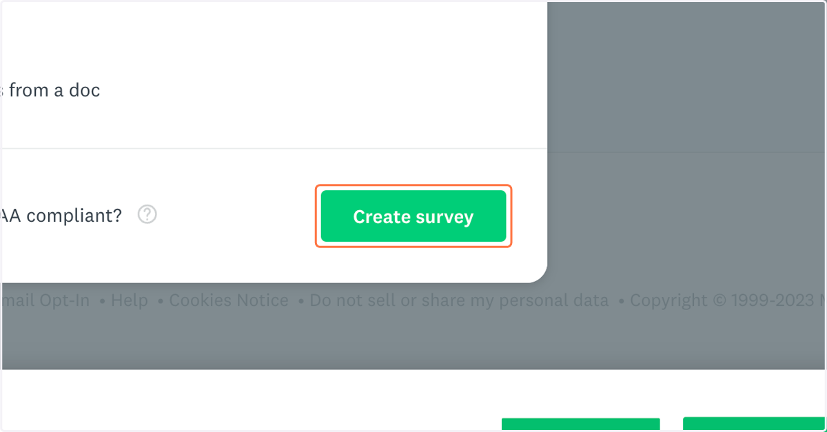 Click on Create survey