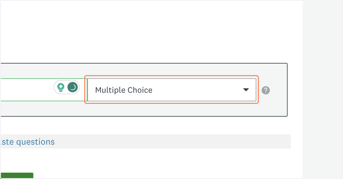 Select your question type