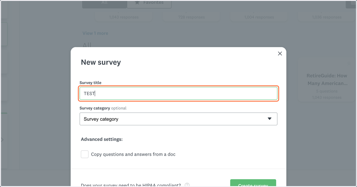 Name your survey