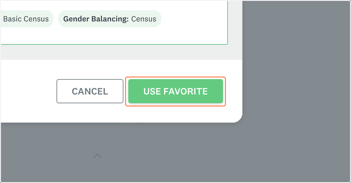 Click on USE FAVORITE