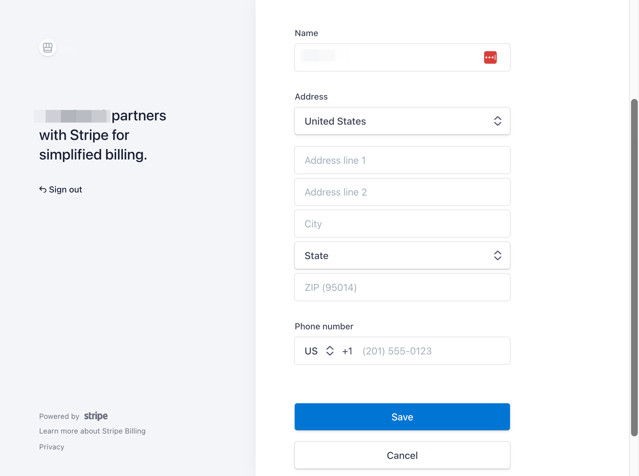 Click on info you want to add or change