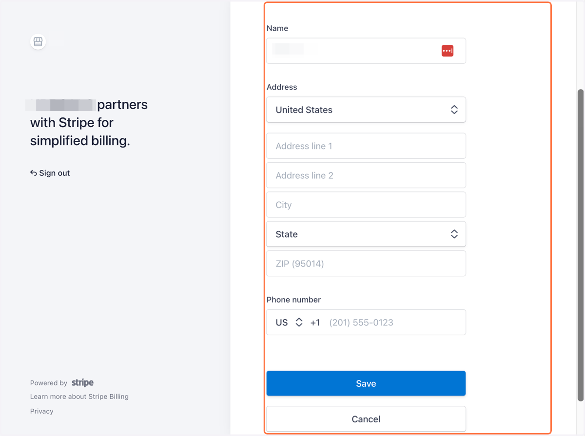 Click on info you want to add or change