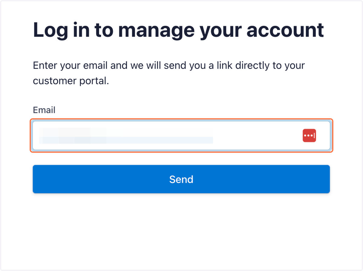 Click on Email Input and Enter your account email