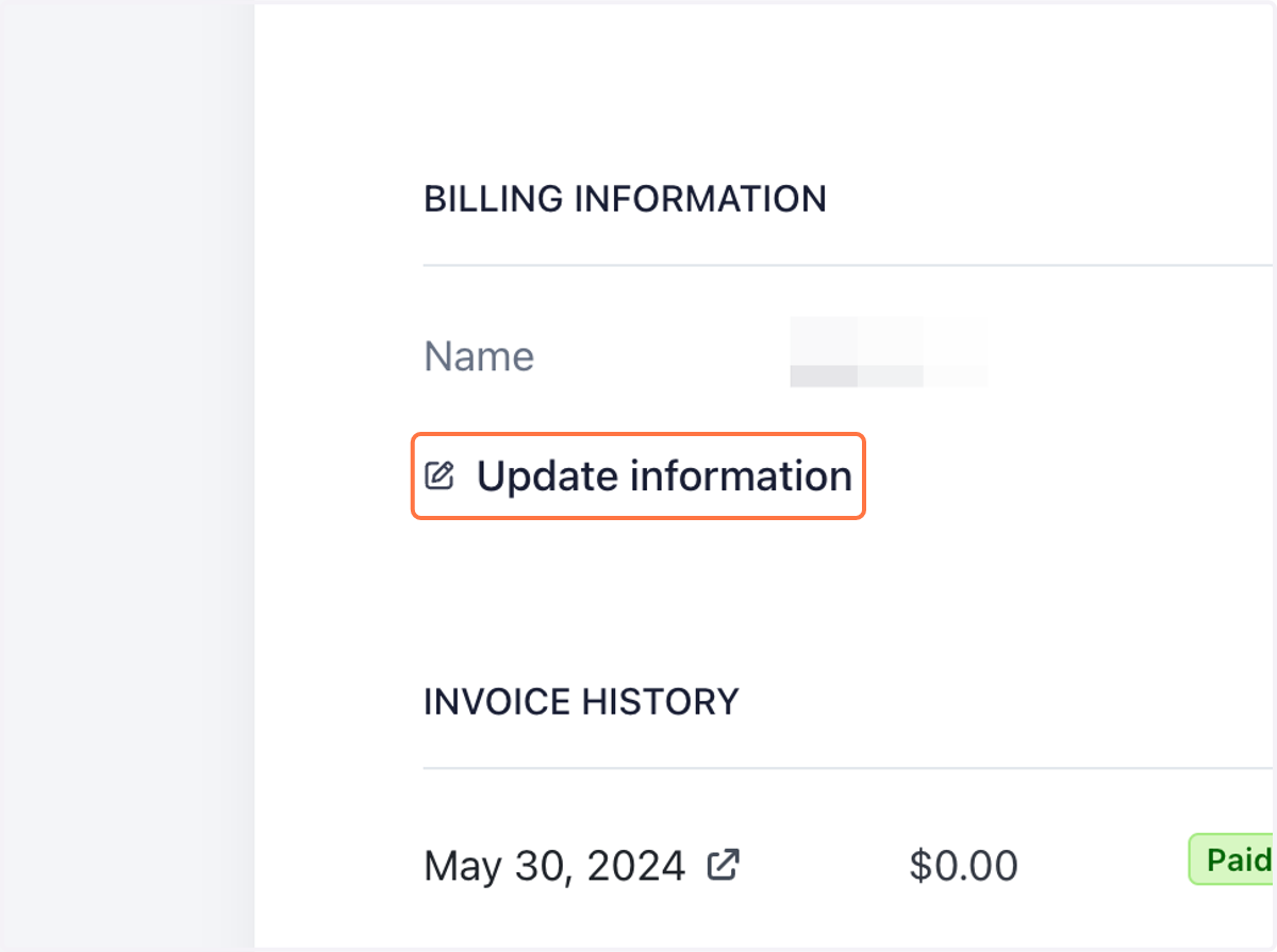 If you want to update your information - Click on Update information