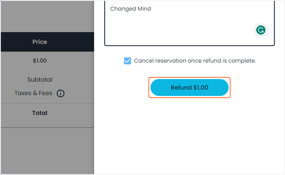 Click on Refund