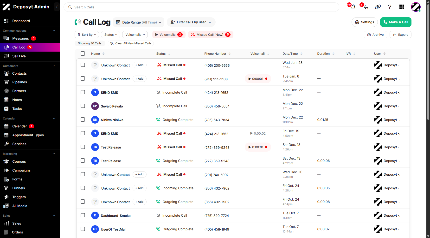 Step 10: This will remove the filter settings and display the full Call Log again, allowing you to view all call activities without any restrictions.