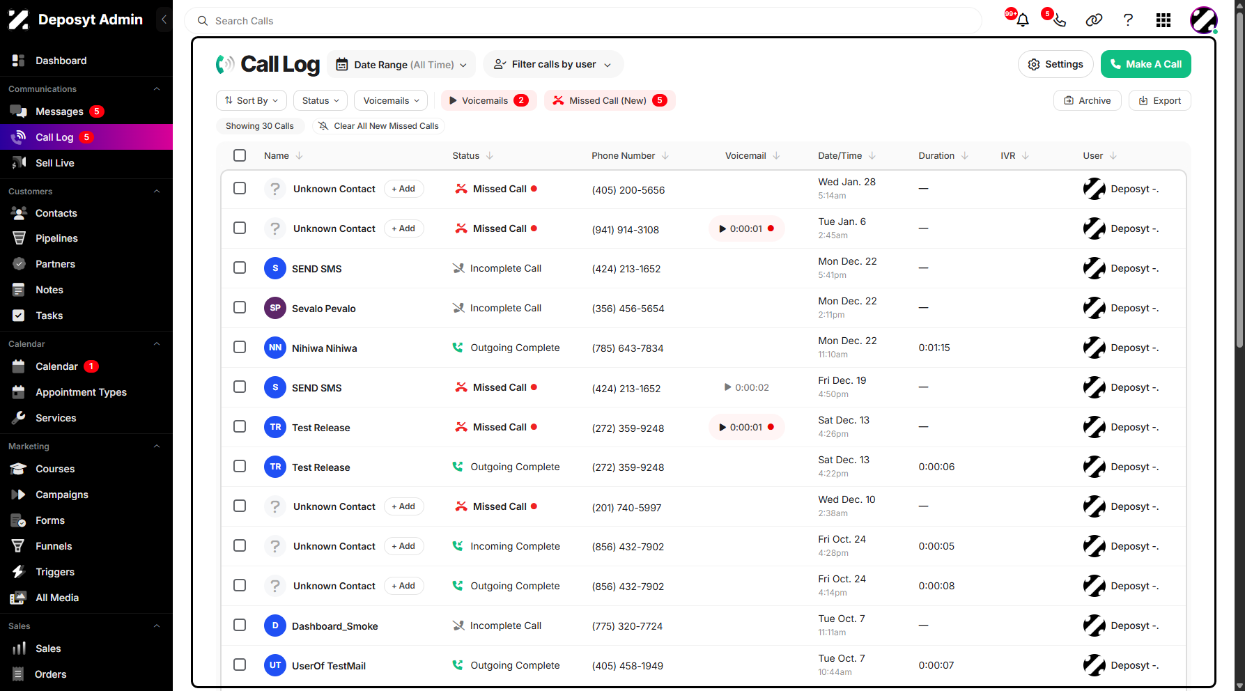 Step 2: You will be navigated to the Call Log.