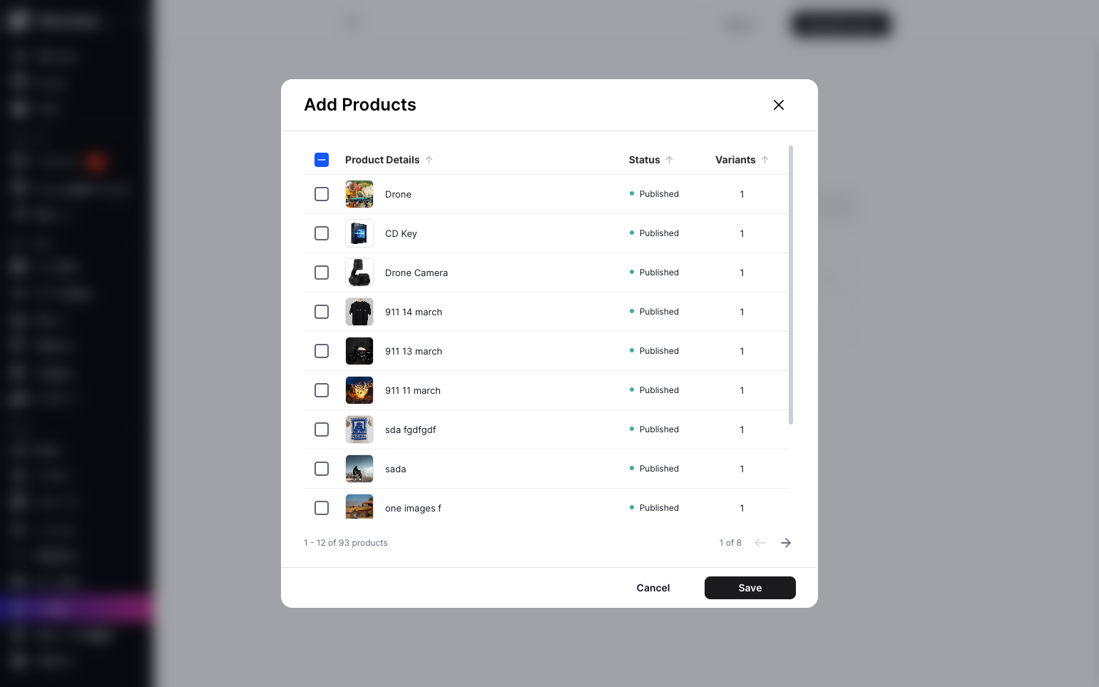 Step 8: A pop-up will appear where you can add products and set their prices manually.