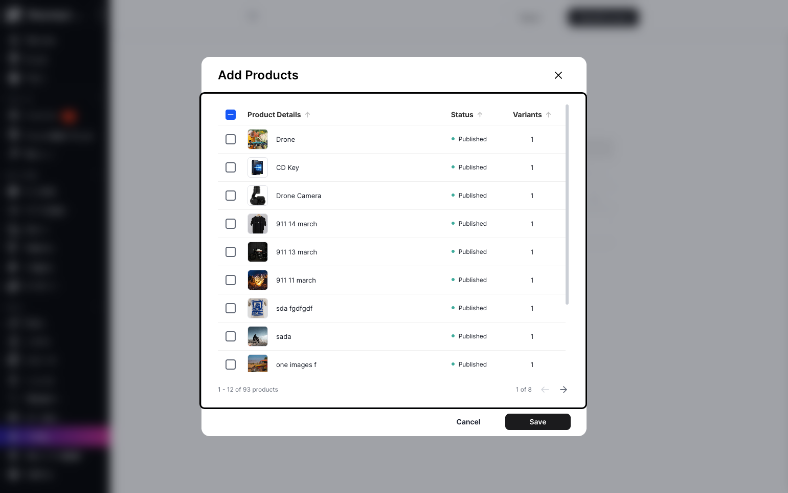 Step 8: A pop-up will appear where you can add products and set their prices manually.