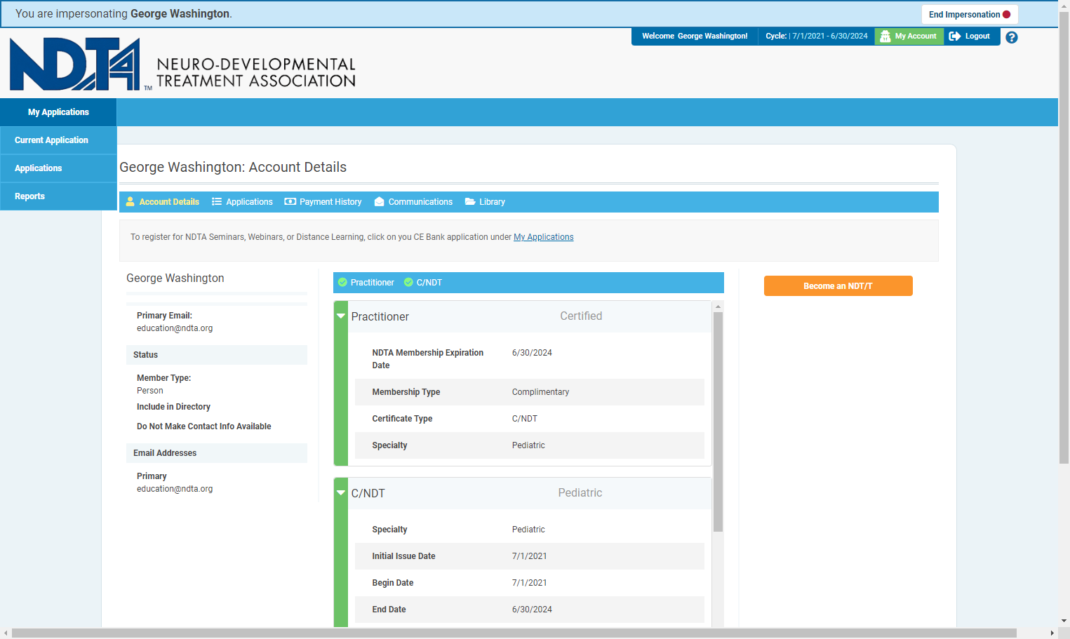 Then click on My Applications in the top left-hand corner
