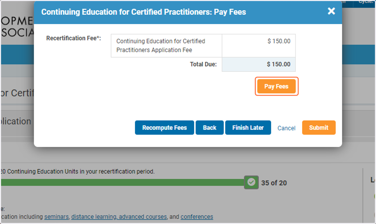 Click on Pay Fees