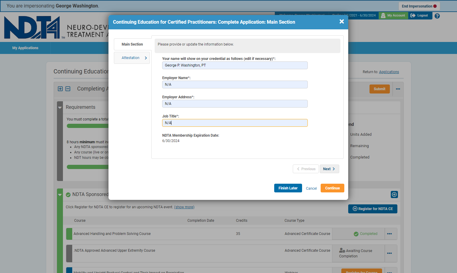 Once all fields are filled out, click on Next