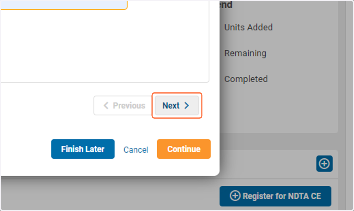 Once all fields are filled out, click on Next