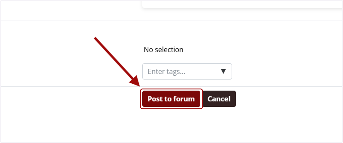Click on Post to forum
