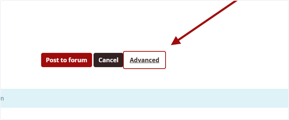 Click on Advanced below the Moodle text editor