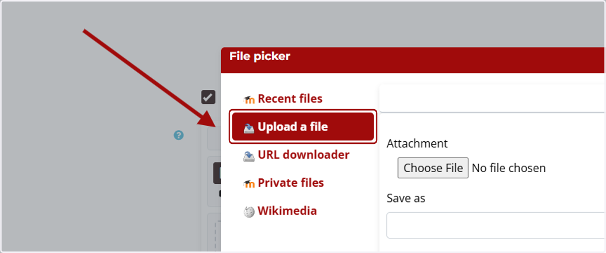 Click on Upload a file
