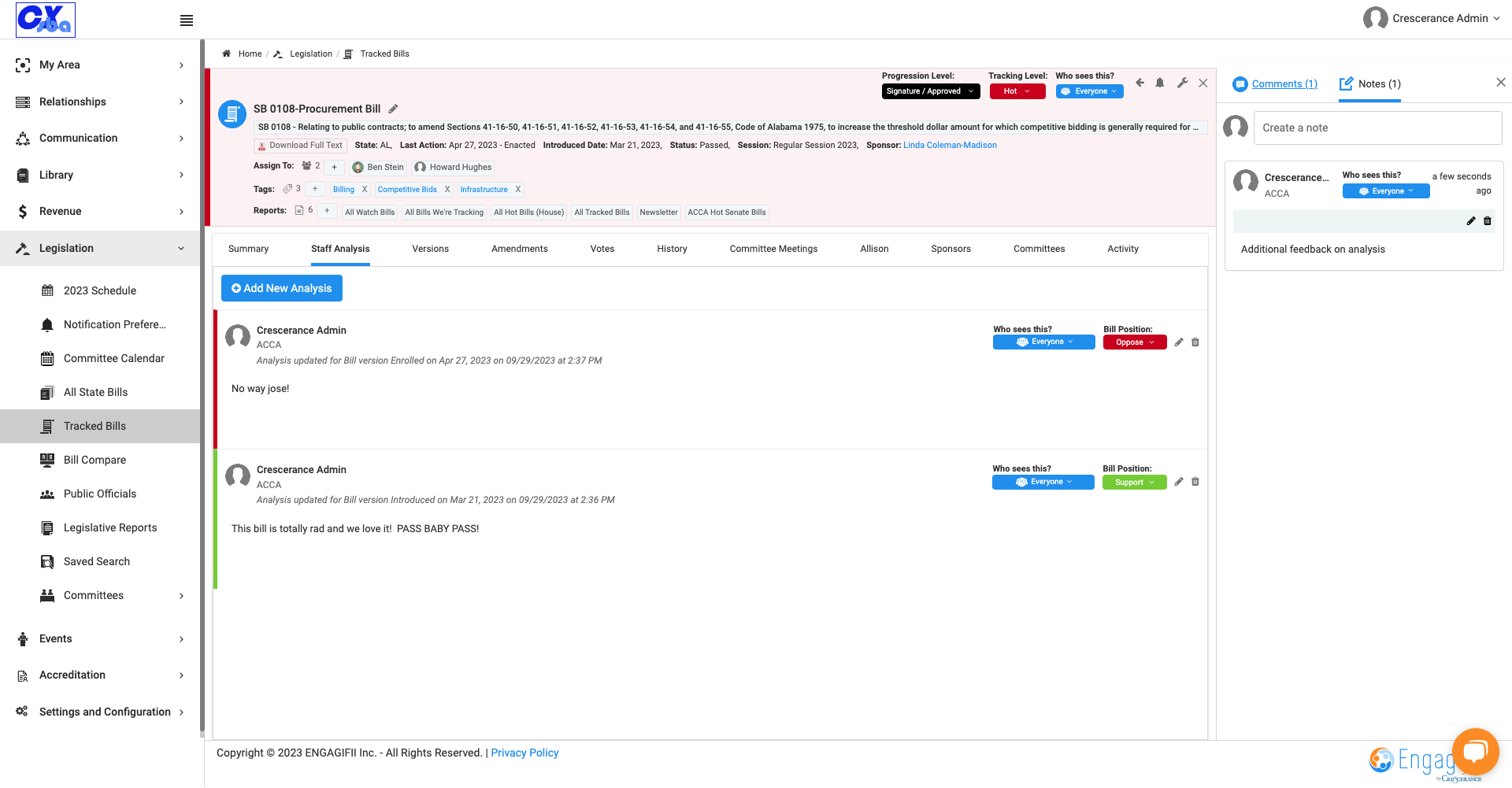 Click on Comments (1)