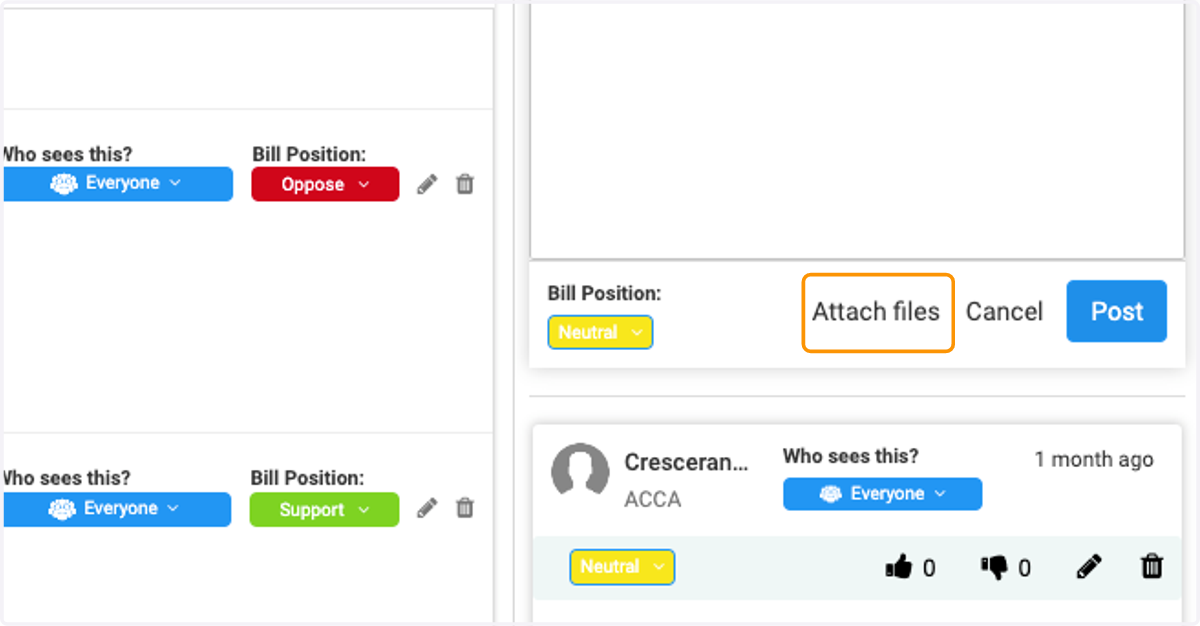 Click on Attach files to add files
