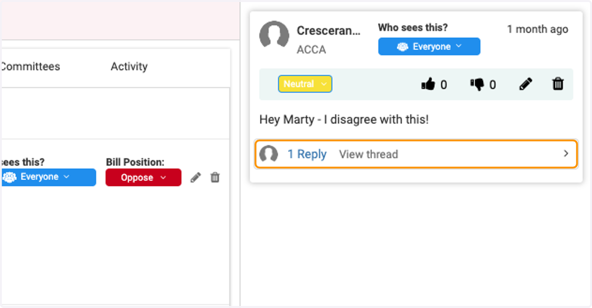 You can view replies to the comment