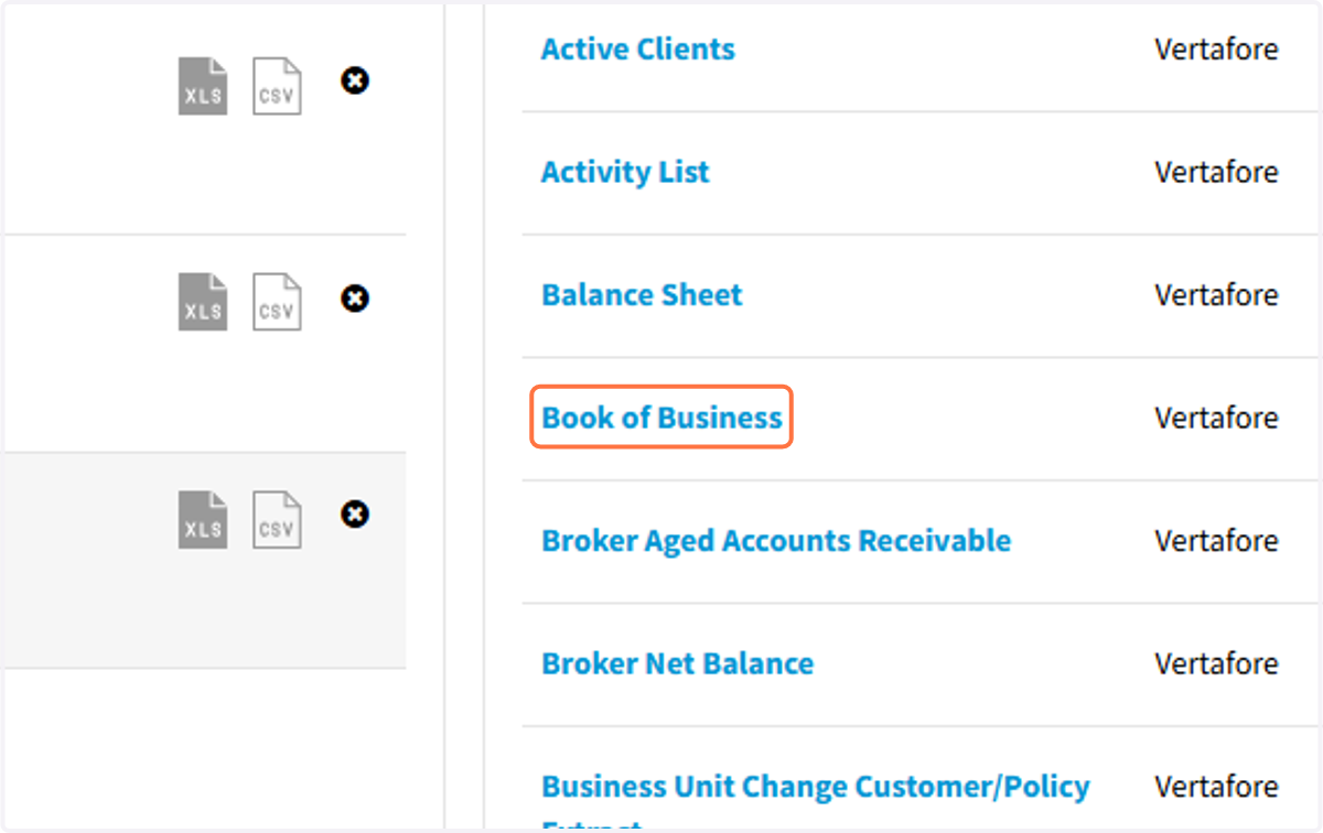 Select Book of Business