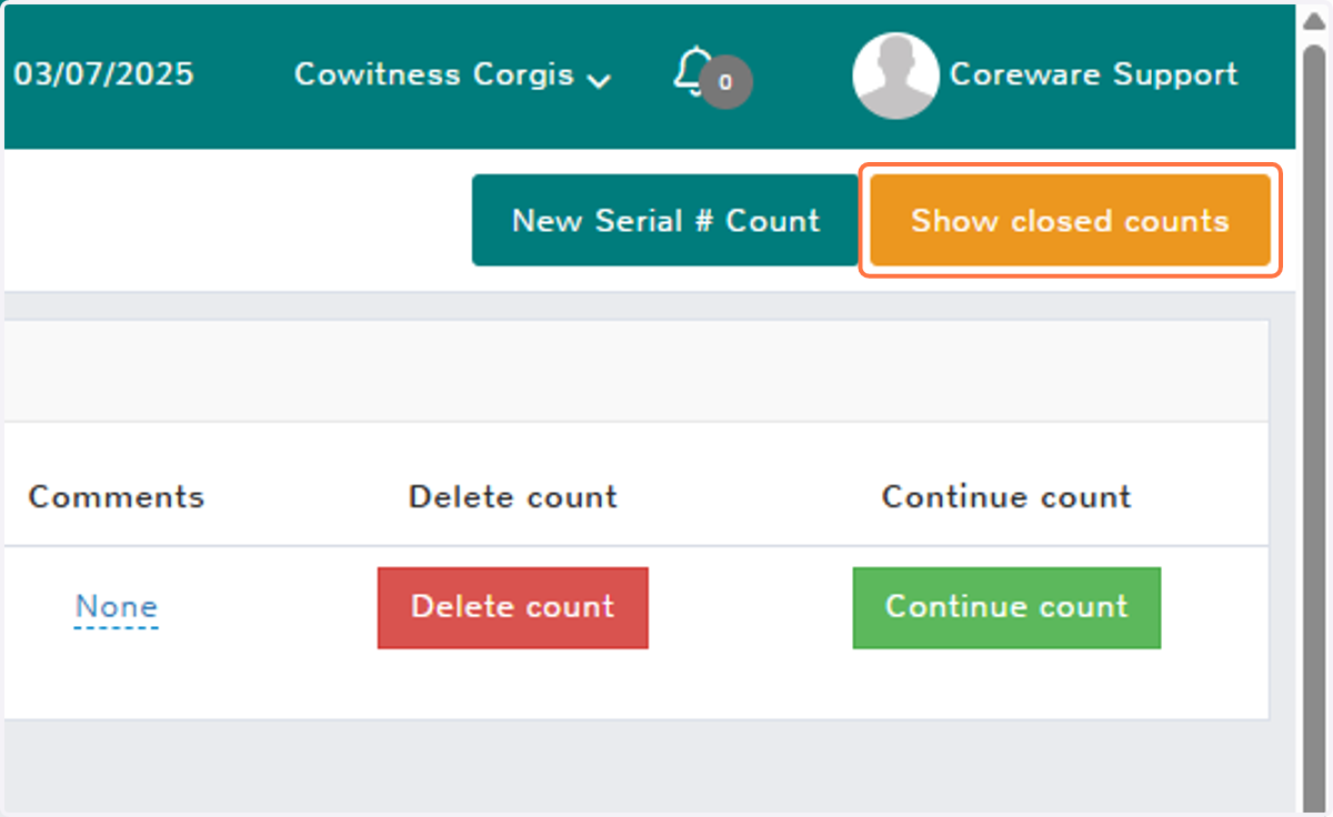 Show Closed Counts