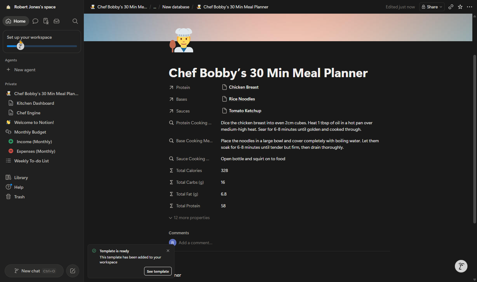 You now have your custom meal.