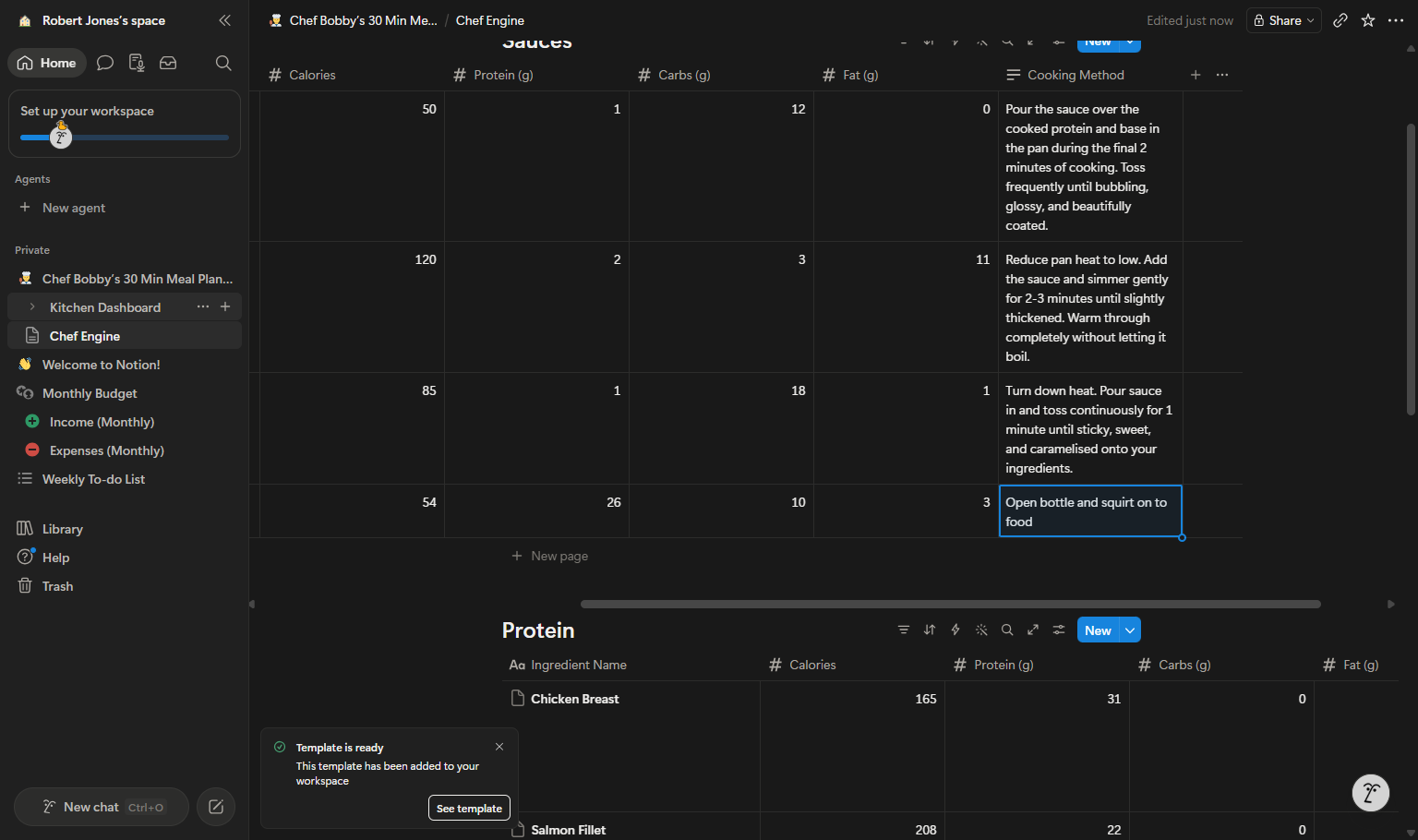 Click on Kitchen Dashboard