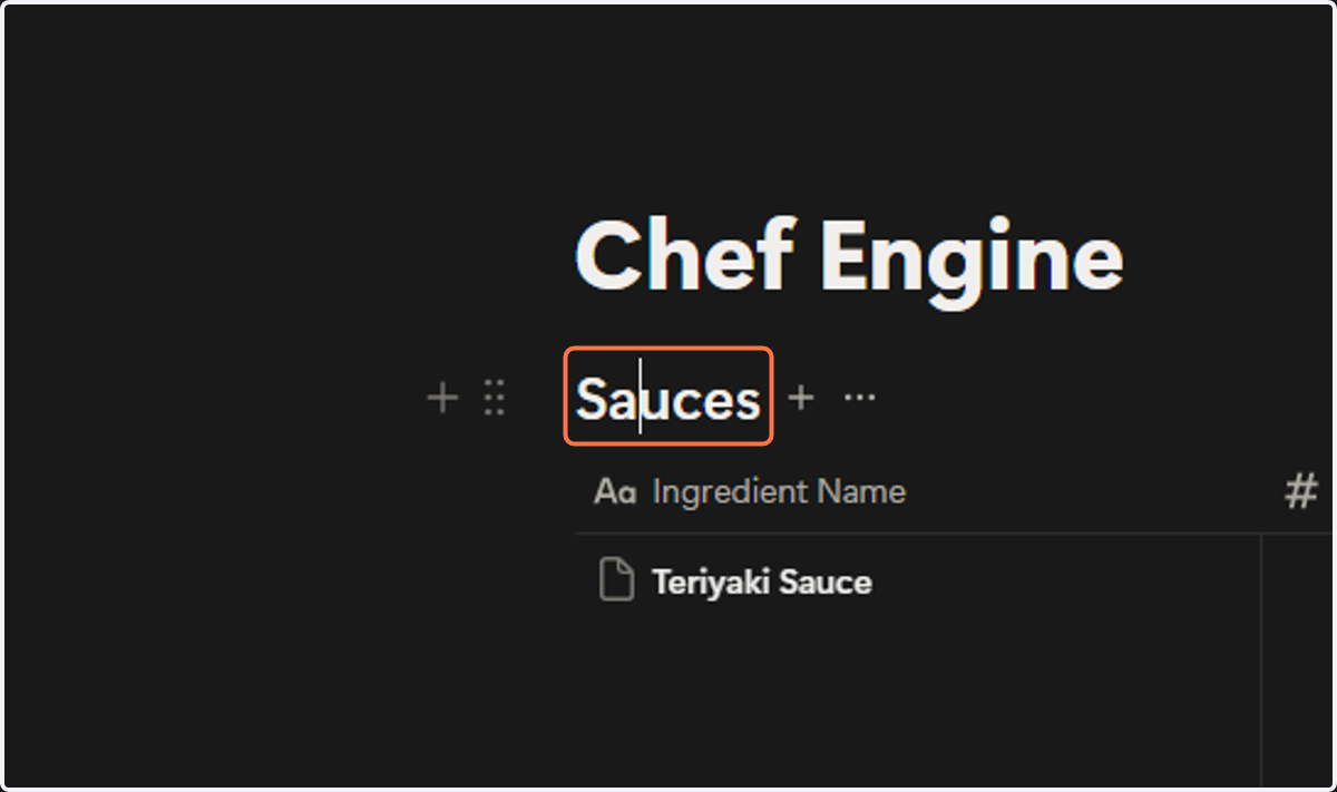 Under the Sauces secion