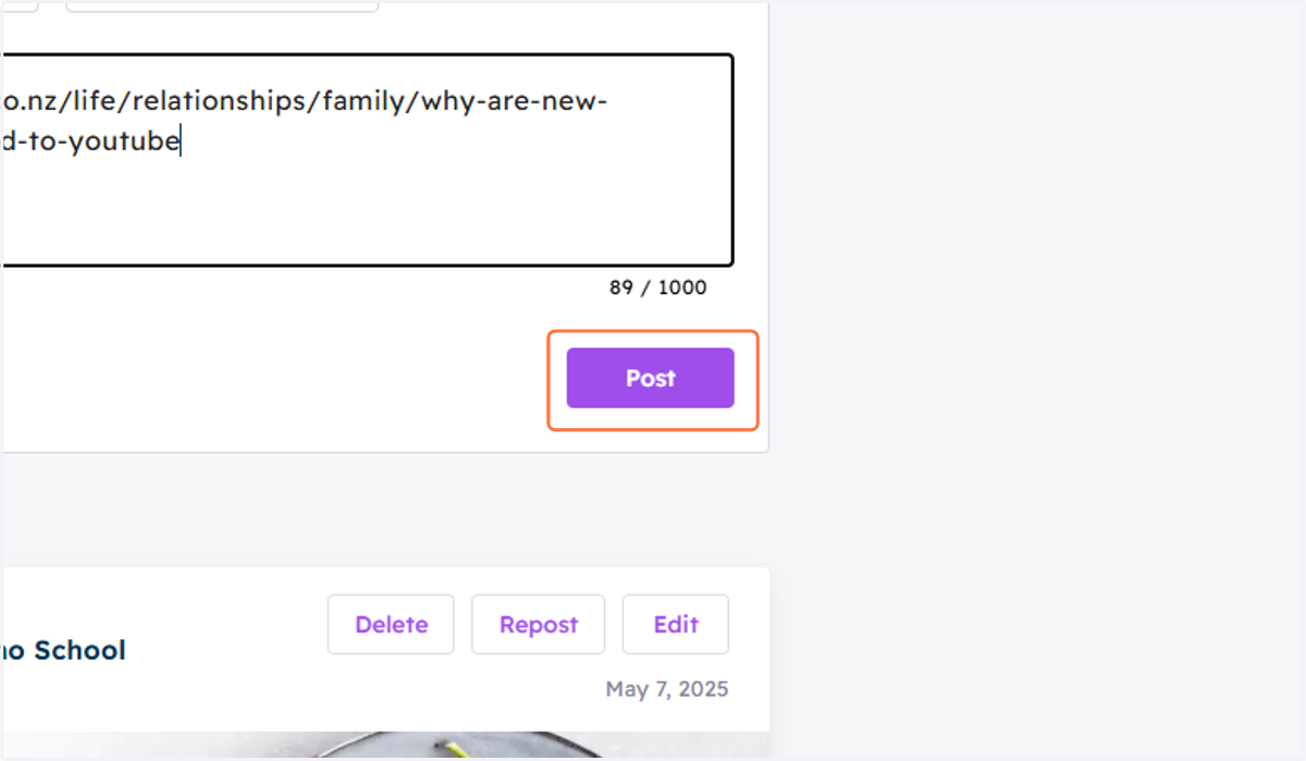 Click on Post