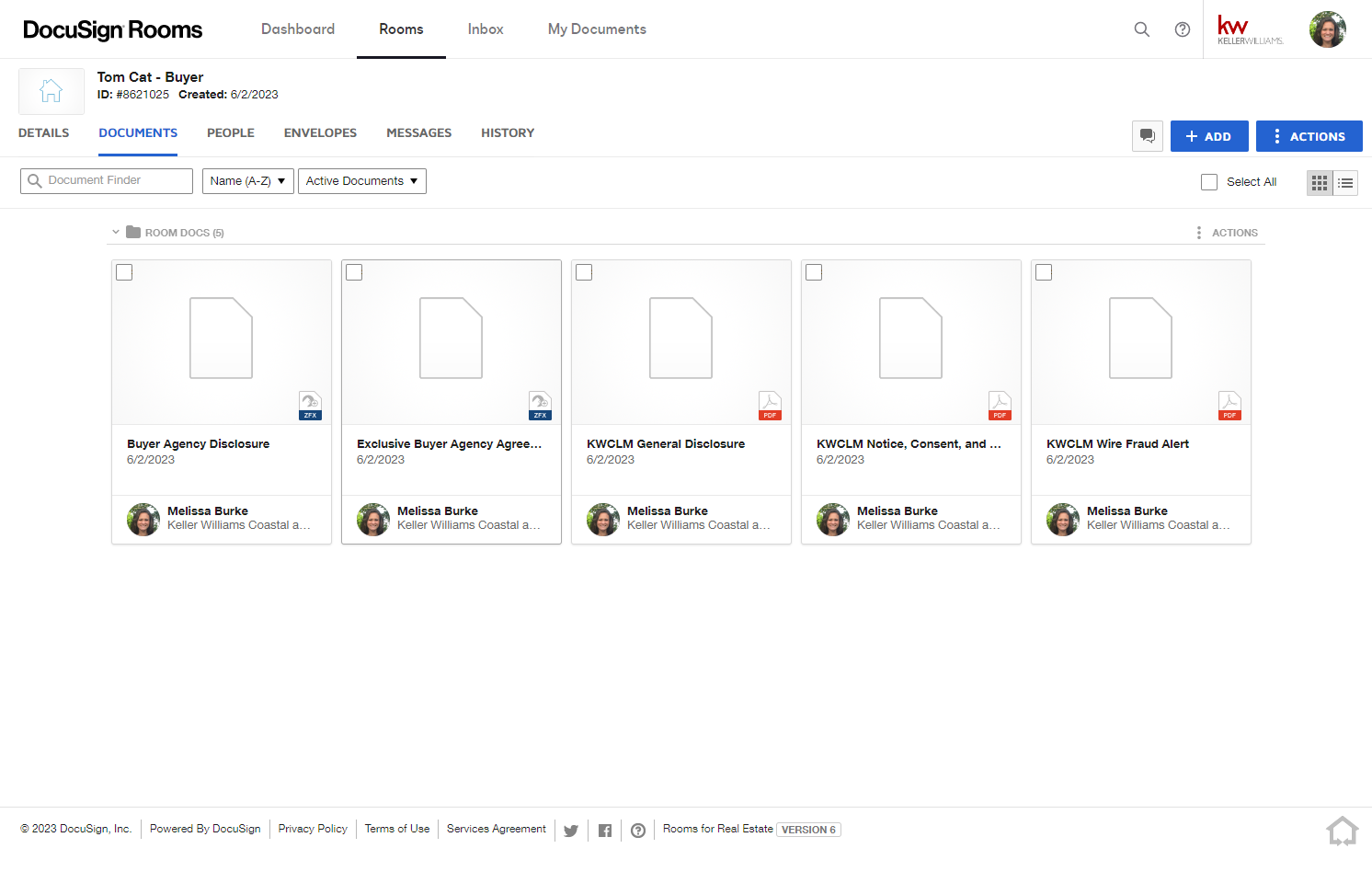 Select each form that you'd like to complete as you normally would with the DocuSign Forms. (Fields that were completed in your templates, like the Brokerage name/address should be completed if they were in your template)