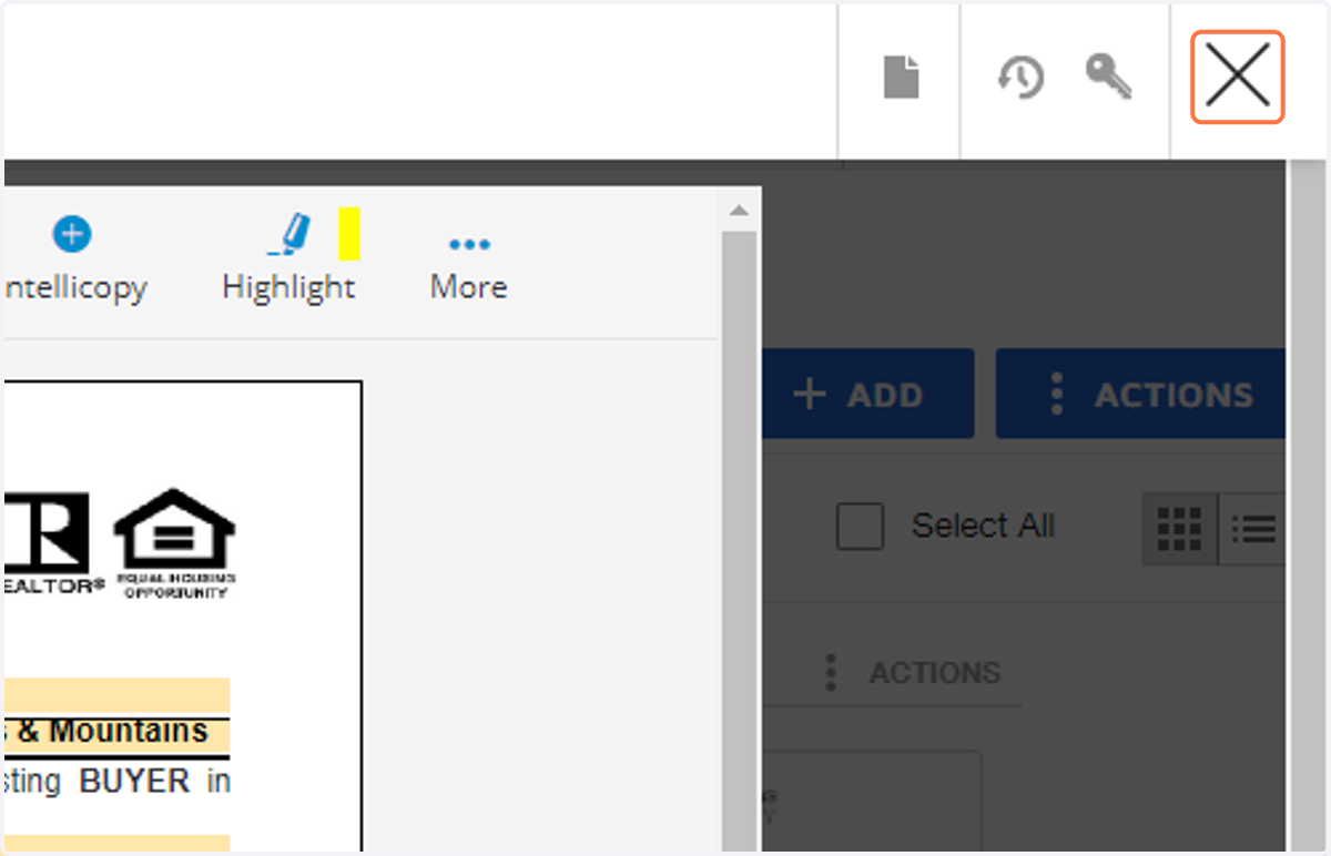When you're done filling out a form, Click on Close (Esc)