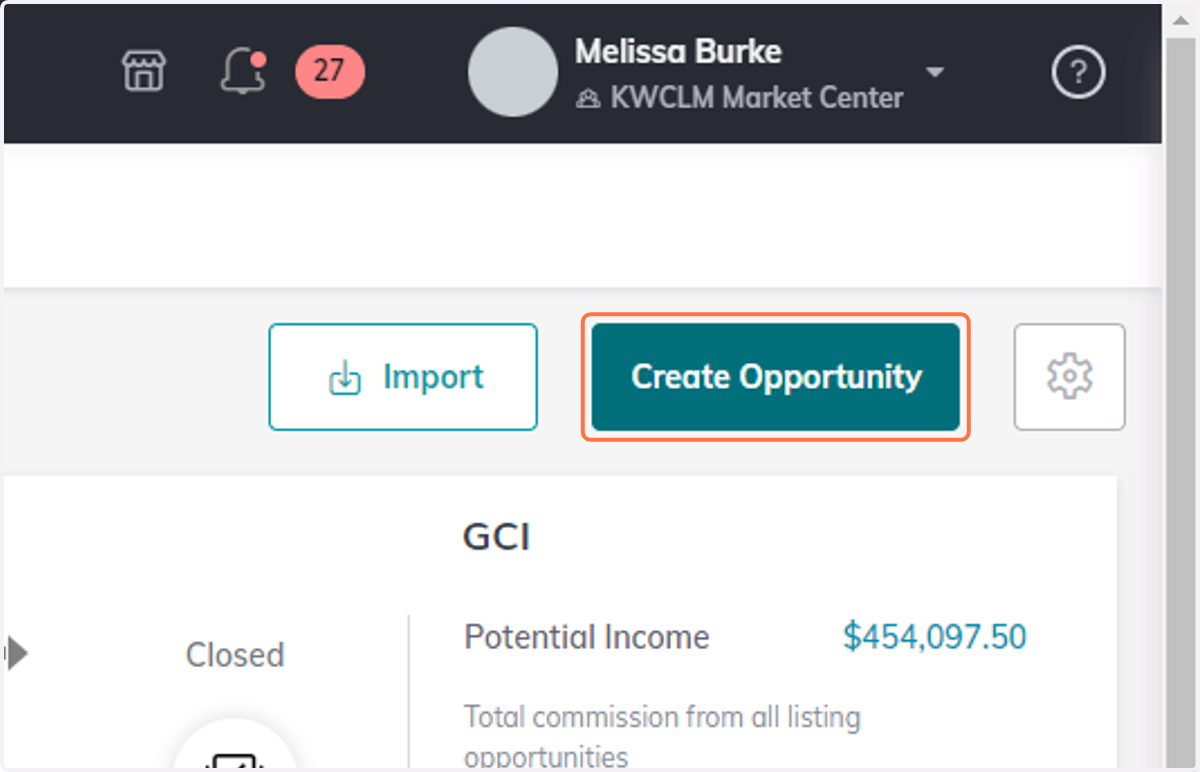 Click on Create Opportunity