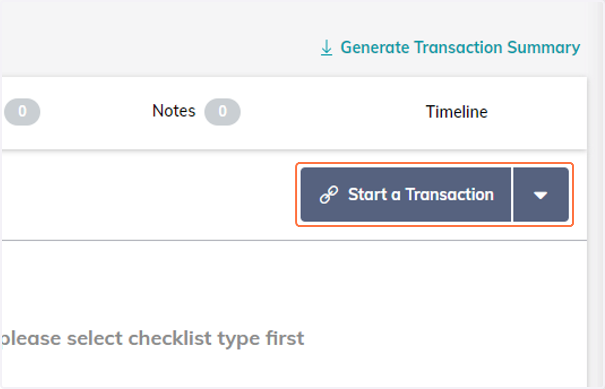 Click on Start a Transaction