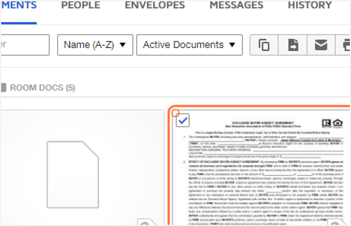 To send the forms out for signing, you'll need to select the forms to go into an Envelope.