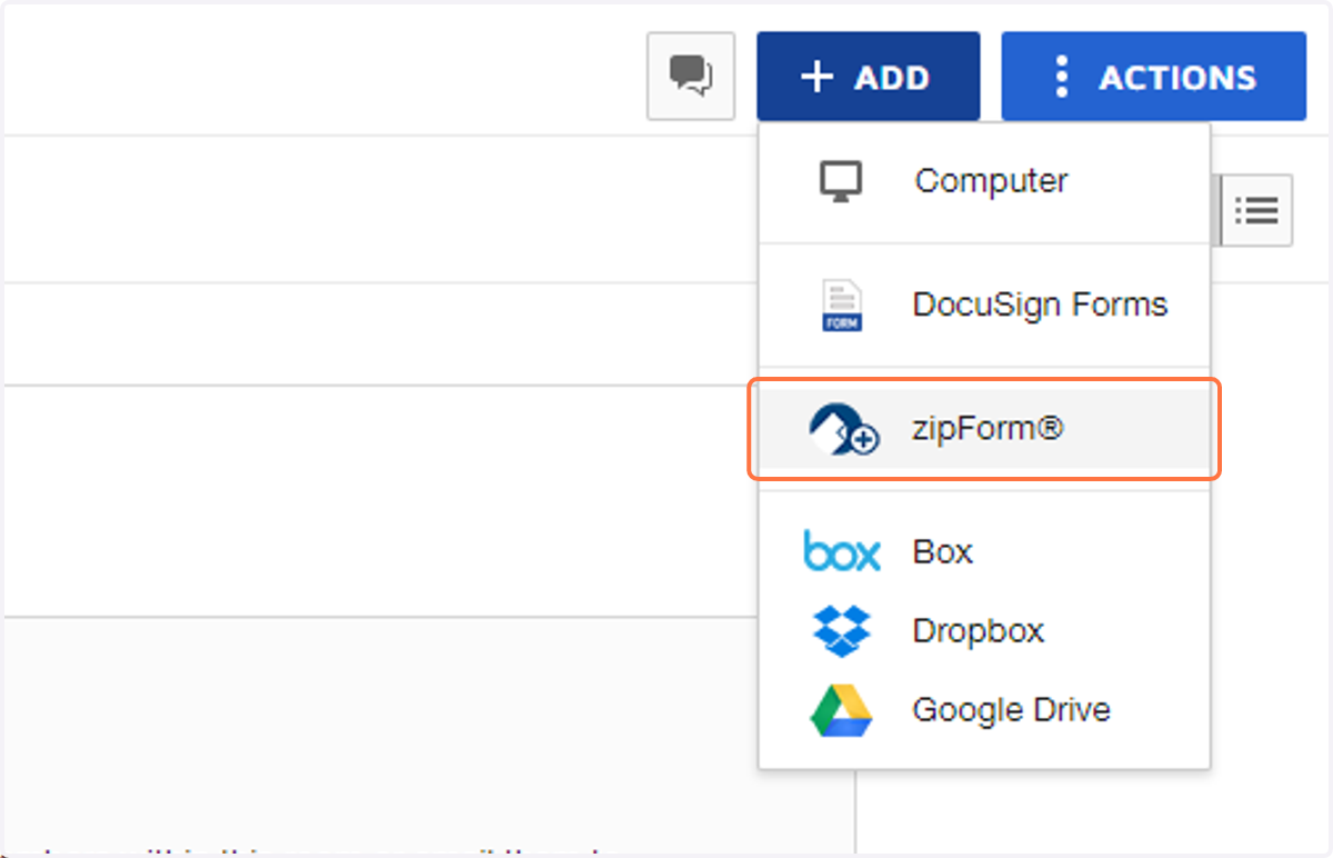 Click on zipForm®