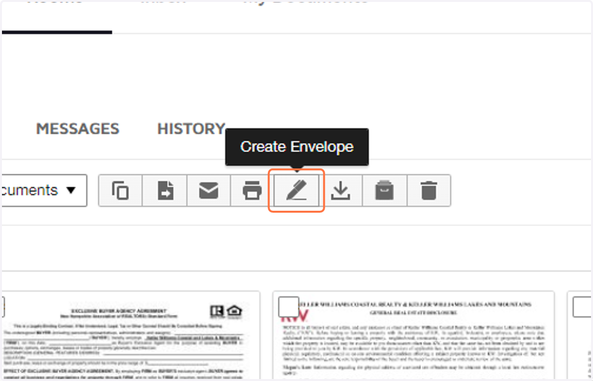 Click on Create Envelope