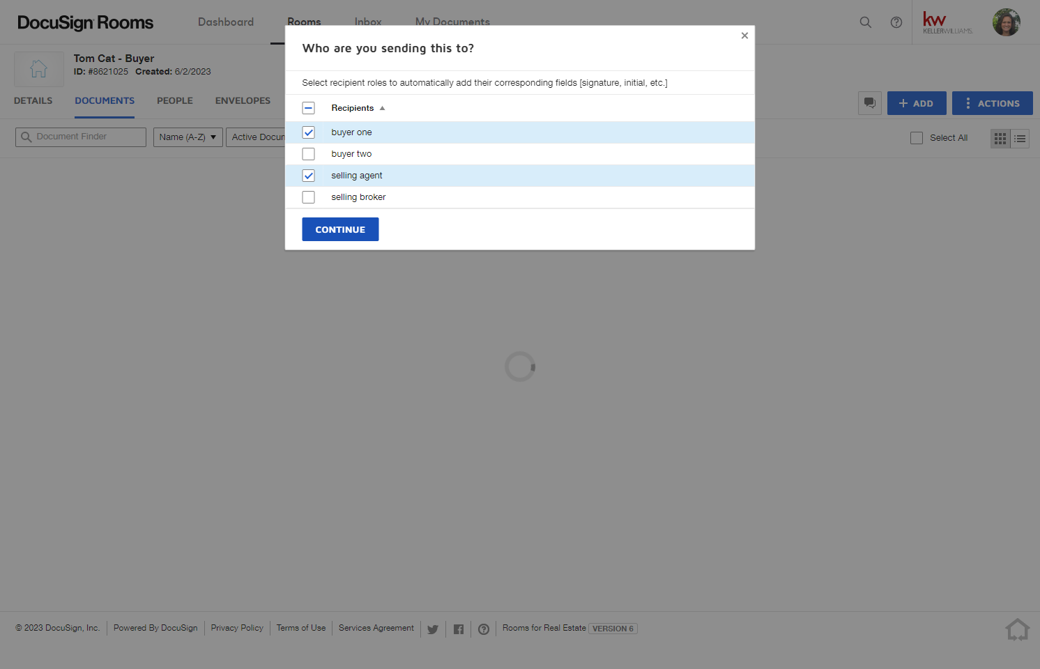 Click on CONTINUE