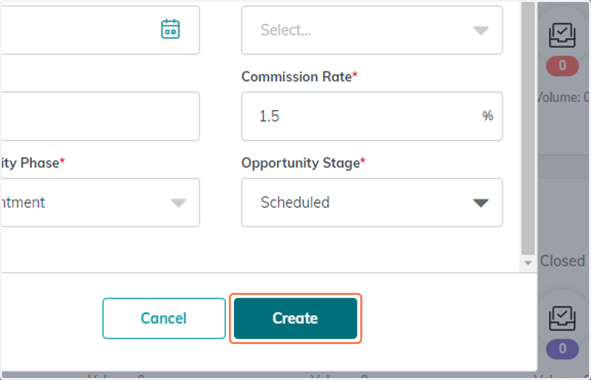 Click on Create
