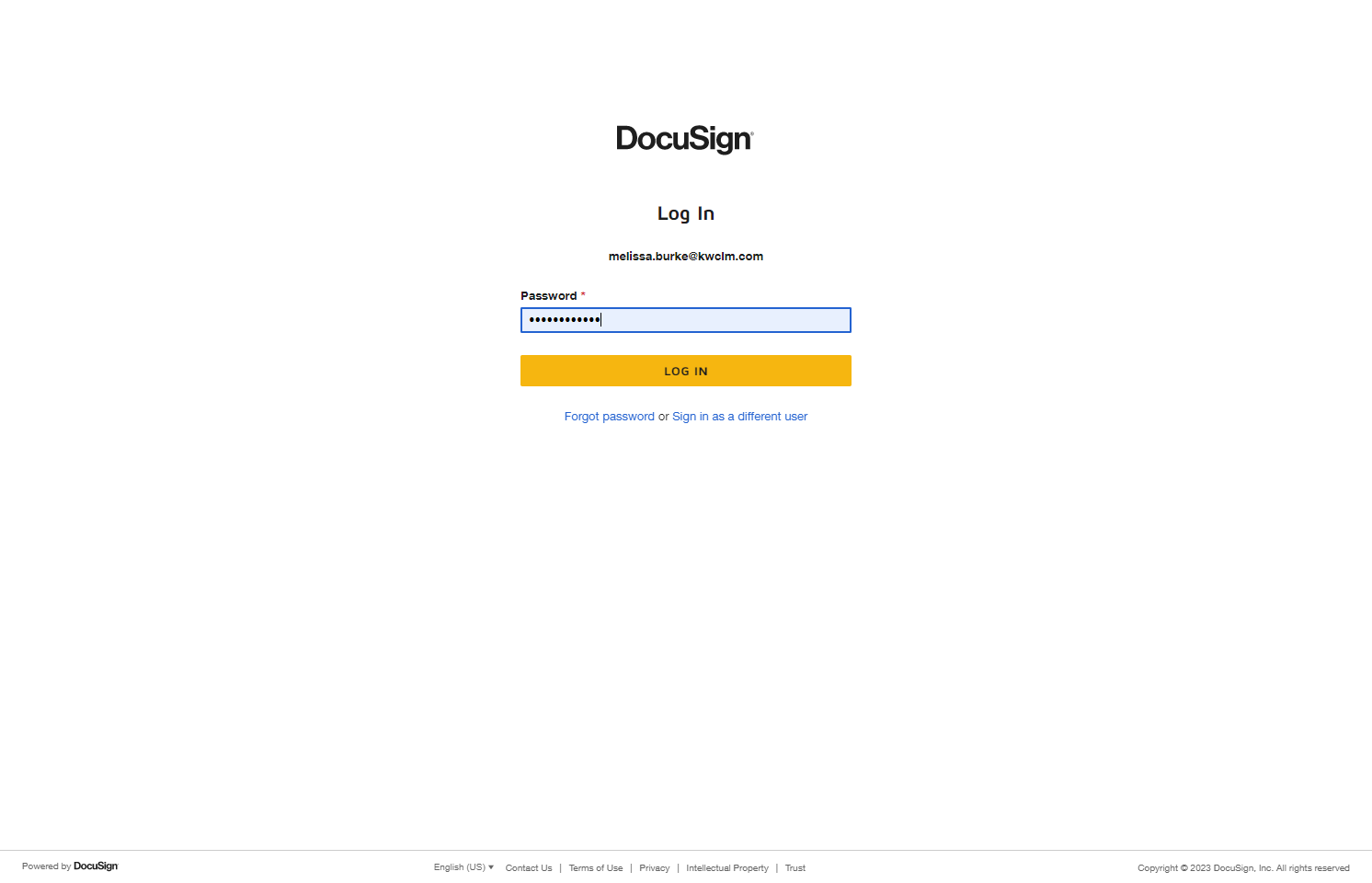 Log into DocuSign