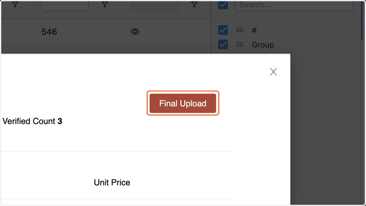 Click on Final Upload