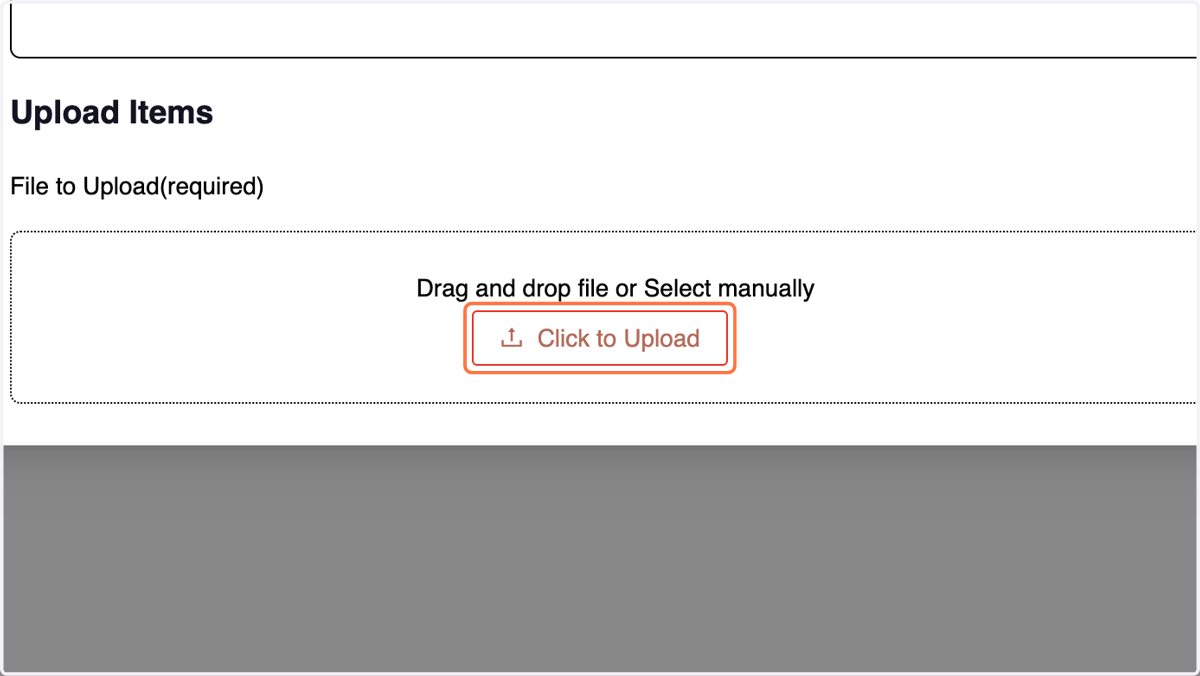 add products, upload the file