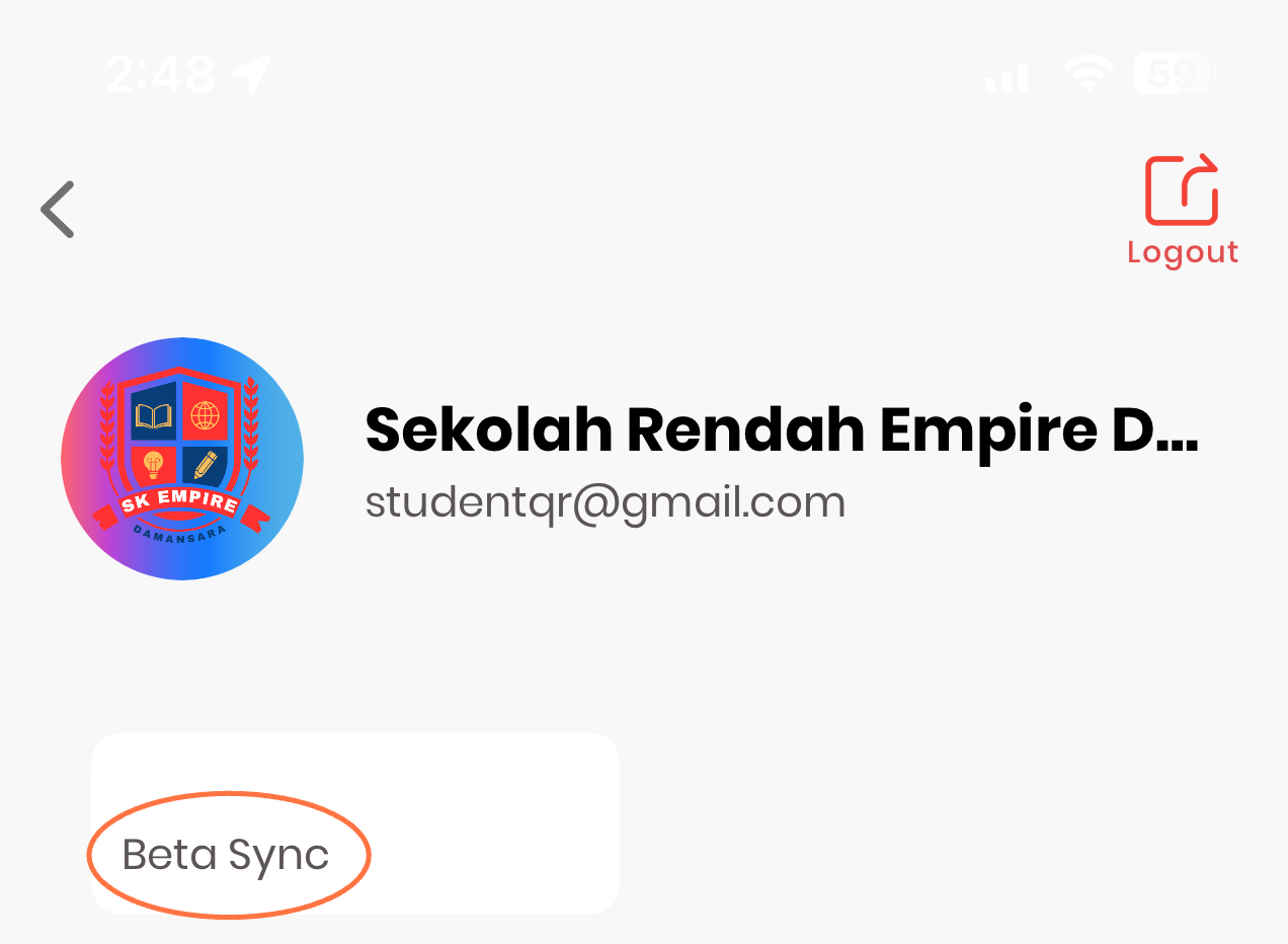 2 PERKARA BOLEH DI SYNC DARI STUDENTQR KE IDME IAITU - KEHADIRAN - AMALAN BAIK KATEGORI IDME BERIKUT ADALAH CARA-CARA SYNC DARI APLIKASI. KLIK BUTANG "SETTING" KEMUDIAN KLIK "BETA SYNC"