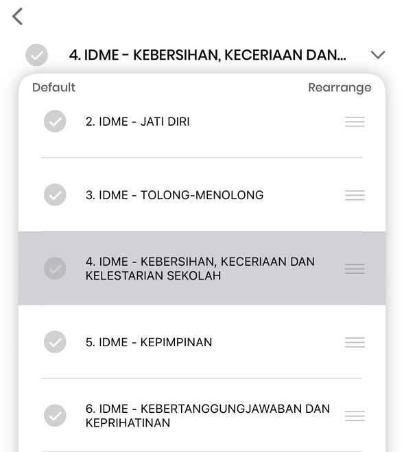 “Untuk tujuan merekod amalan baik, sila cari item ‘IDME’ pada bahagian ini.