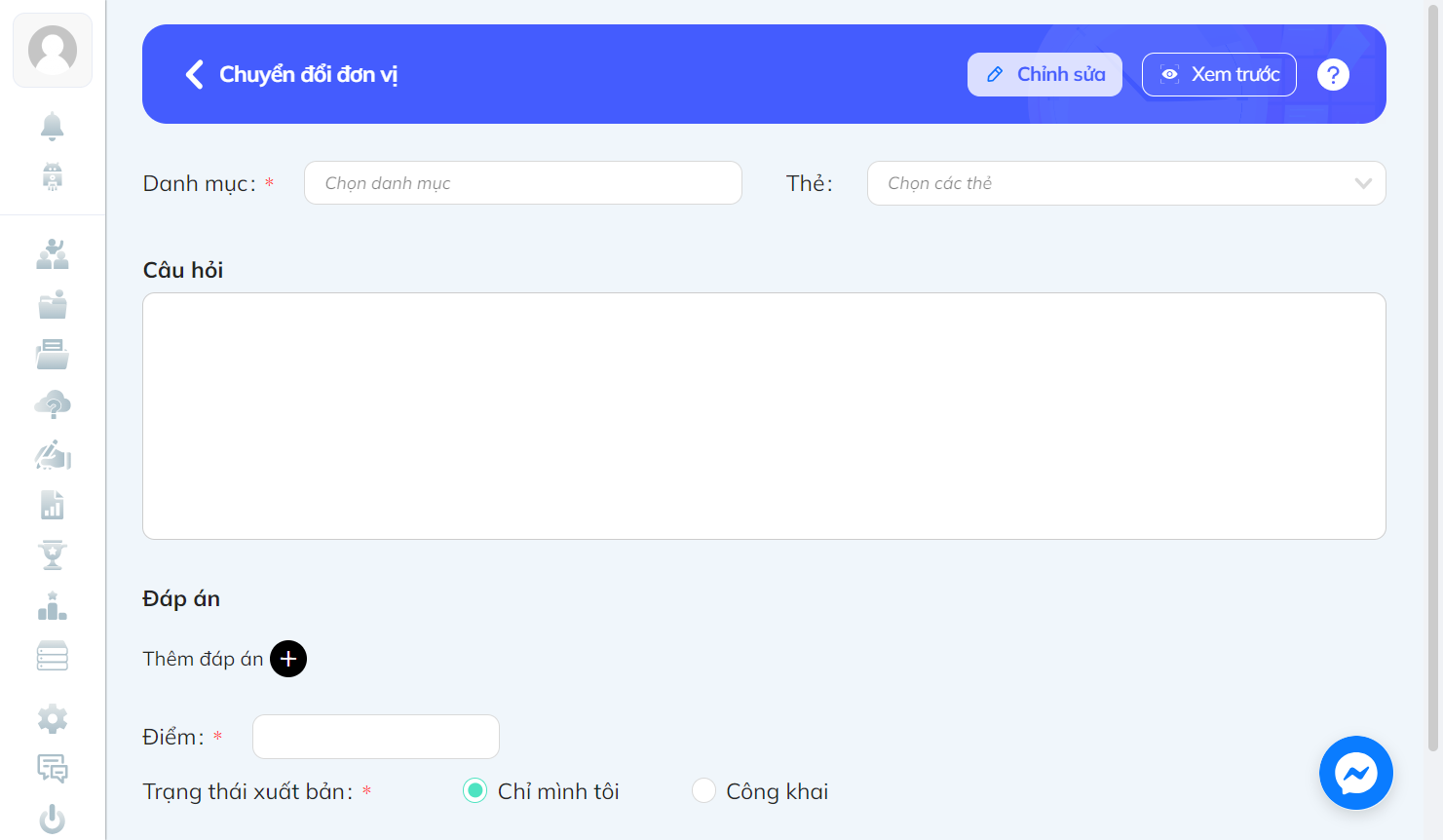 Nhấn vào "Danh mục". Sau đó chọn tên môn học tương ứng