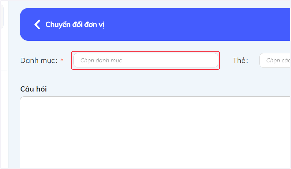 Nhấn vào "Danh mục". Sau đó chọn tên môn học tương ứng